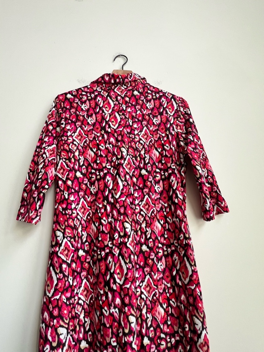 Jude Connally Sloane Pink Ikat Collared Shirt Dress Small Button Down Jude Cloth - Picture 11 of 12